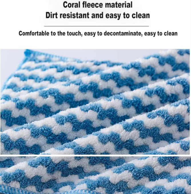 Premium Microfiber Kitchen Cleaning Towel Ultra Absorbent Polyester Hand Towels Gentle Square Knitted for Home Use OPP Bag