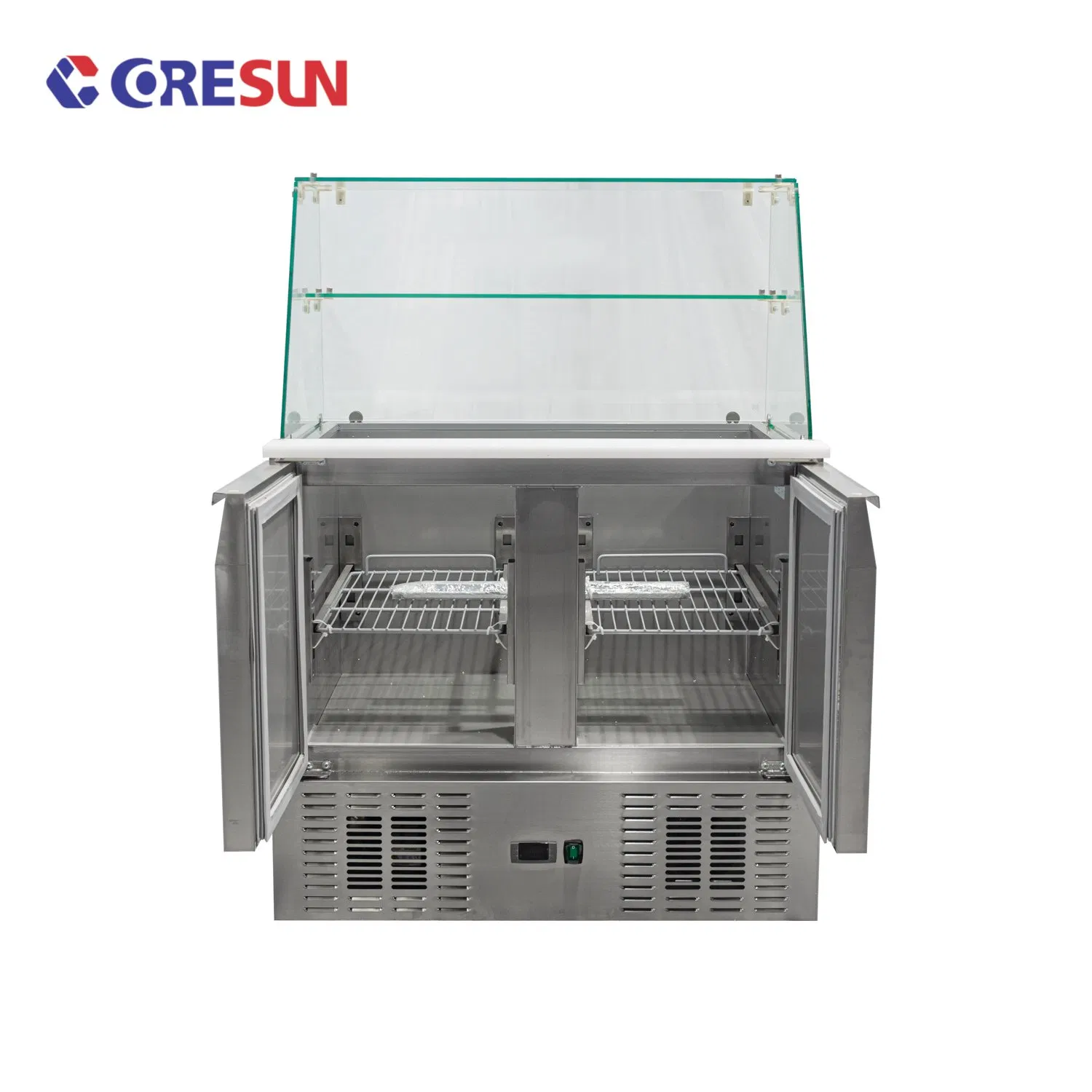 Wholesale Restaurant Kitchen Saladette with Cover and Salad Refrigerated Cabinet Pizza Prep Table