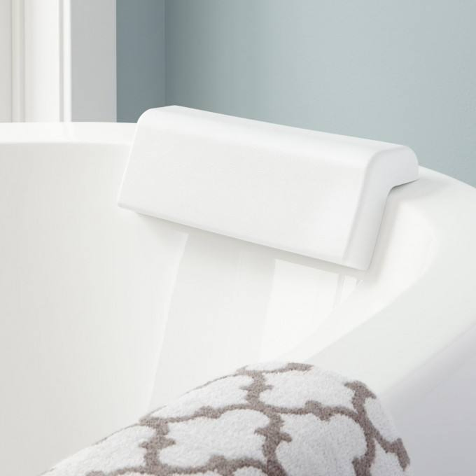 Waterproof Wedge PU Foam Black Comfort Neck Head Bathtub Bath Pillow