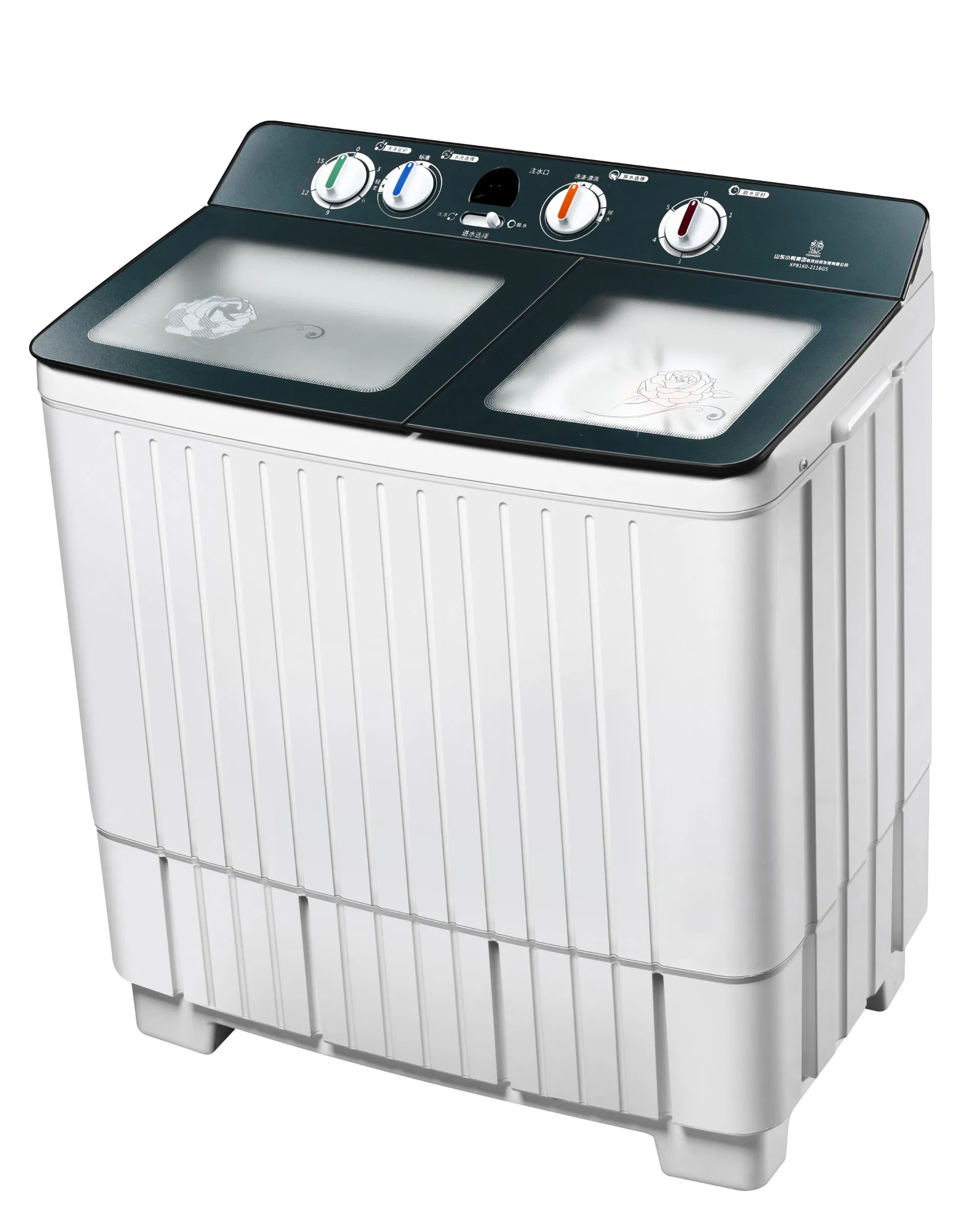 Wholesale Home 8kg Semi Automatic Twin Tub Tempered Glass Washing Machine with Washer and Dryer