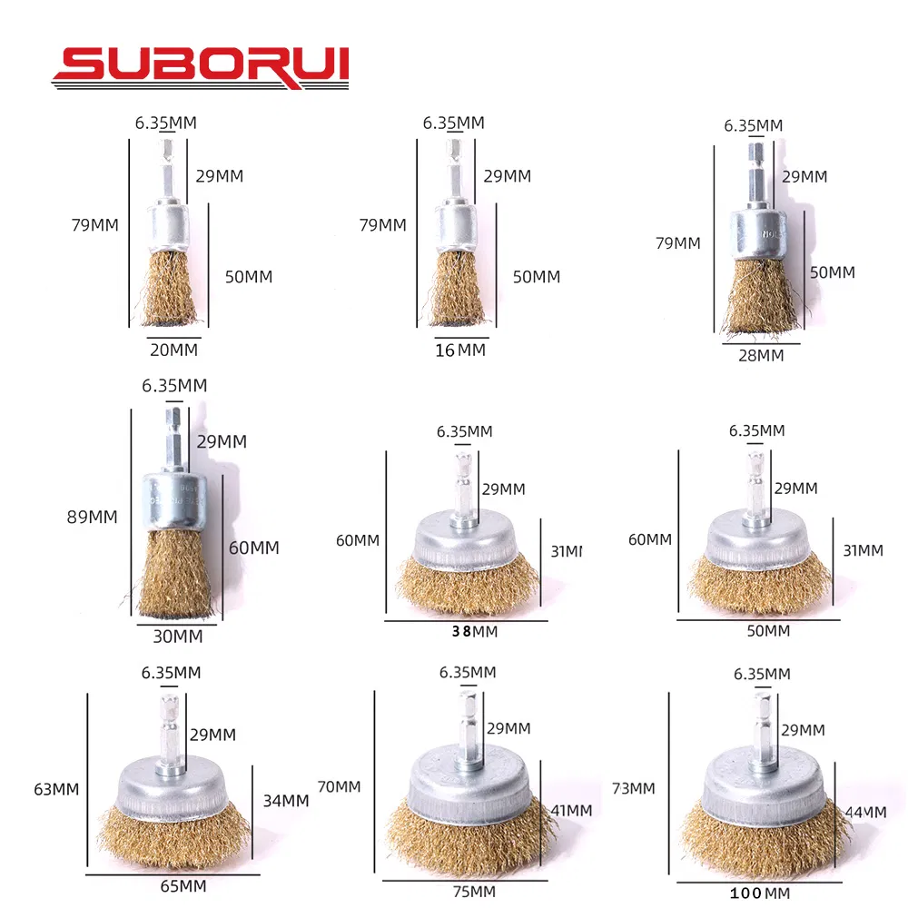 Suborui Manufacturer Abrasive Tool Heavy-Duty Wire Cup Brush for Efficient Surface Cleaning Polishing