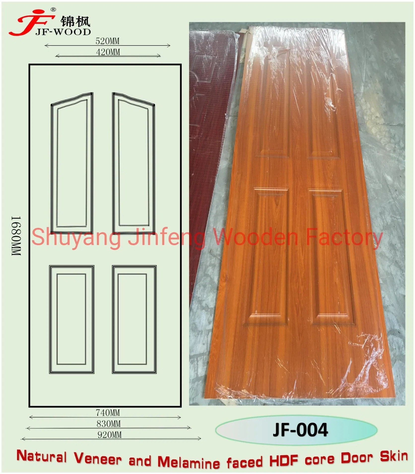 Veneer and Melamine Door Skin MDF