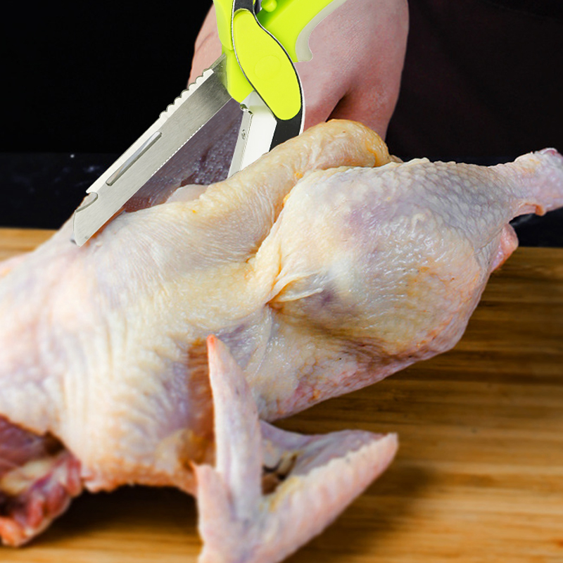 China Custom High Quality Stainless Steel Multifunction Best Kitchen Scissors Black Chef Multifunction Heavy Duty Kitchen Scissors