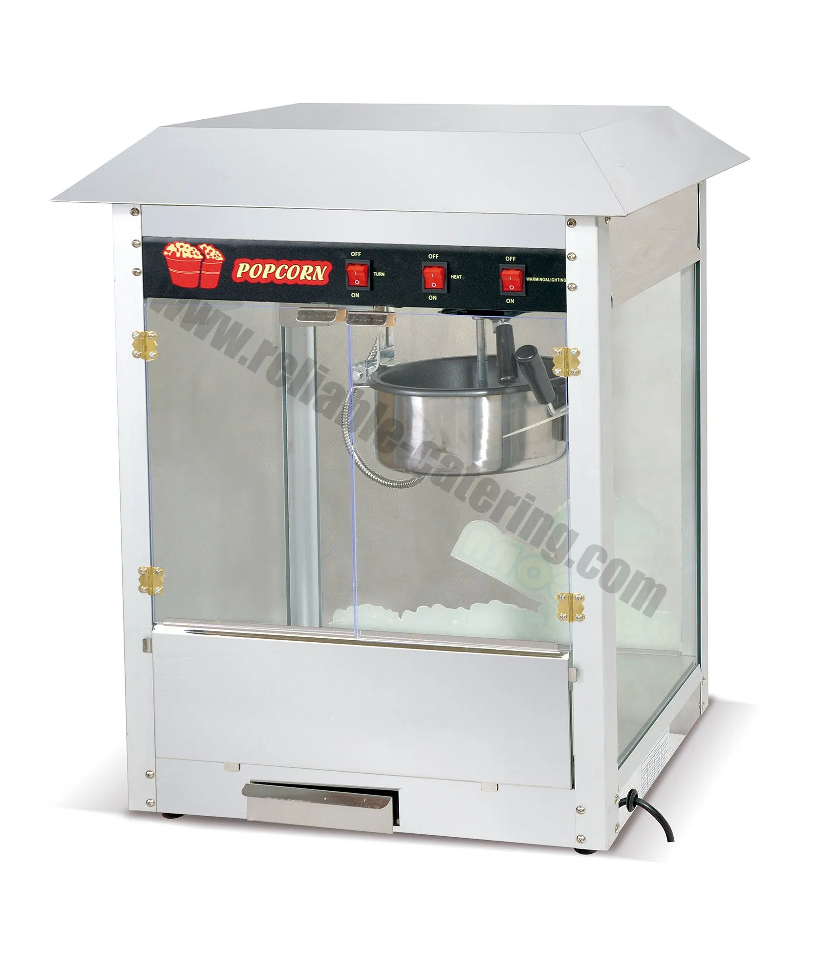 Stainless Steel Commercial Popcorn Machine for Business Industrial 8-16oz Counter Floor Standing Popper Maker Food Trailer Cart Big Bowl