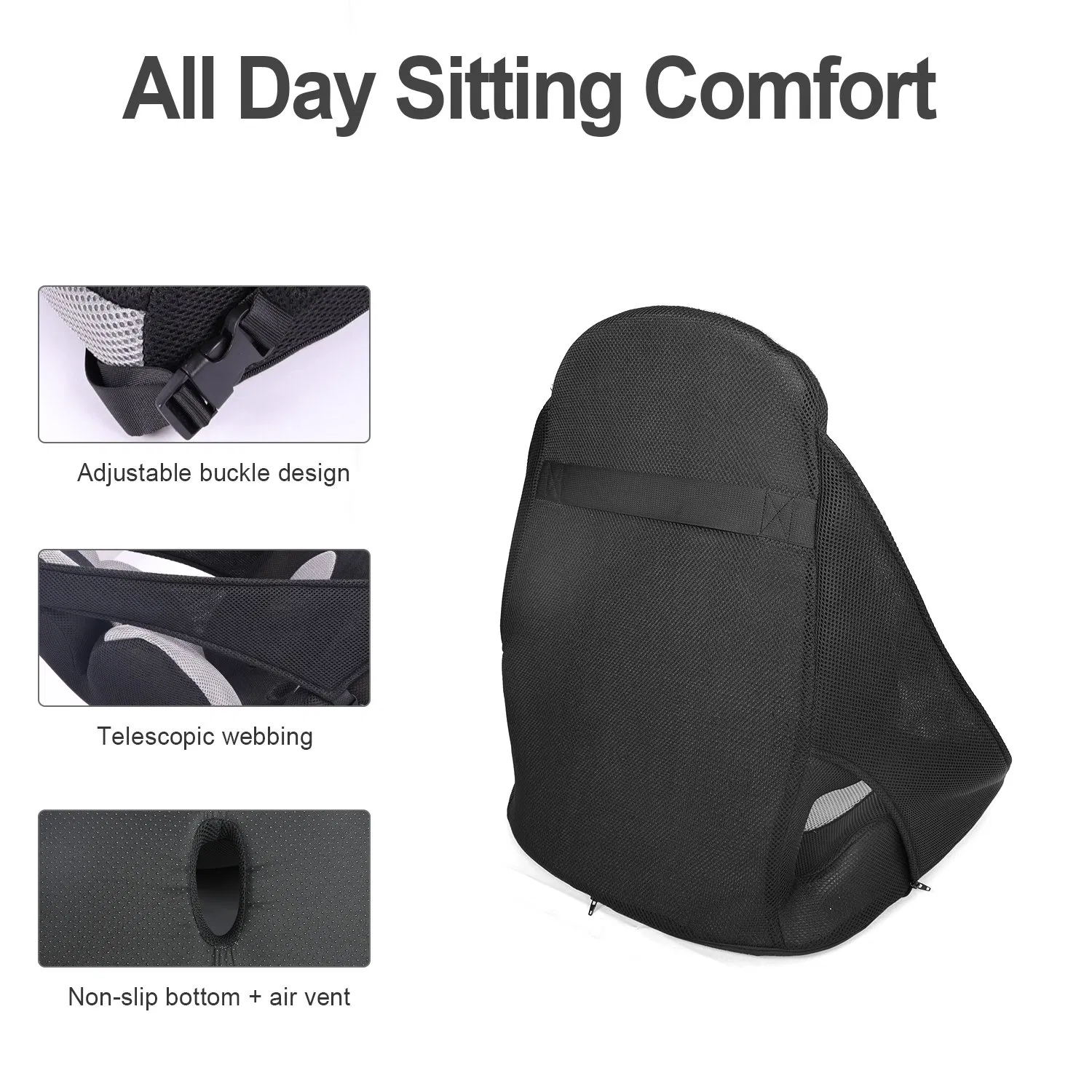 Simple and Modern Office Car Chair Memory Foam Seat Cushion, Car Office Chair 2 in 1 Lumbar Cushion