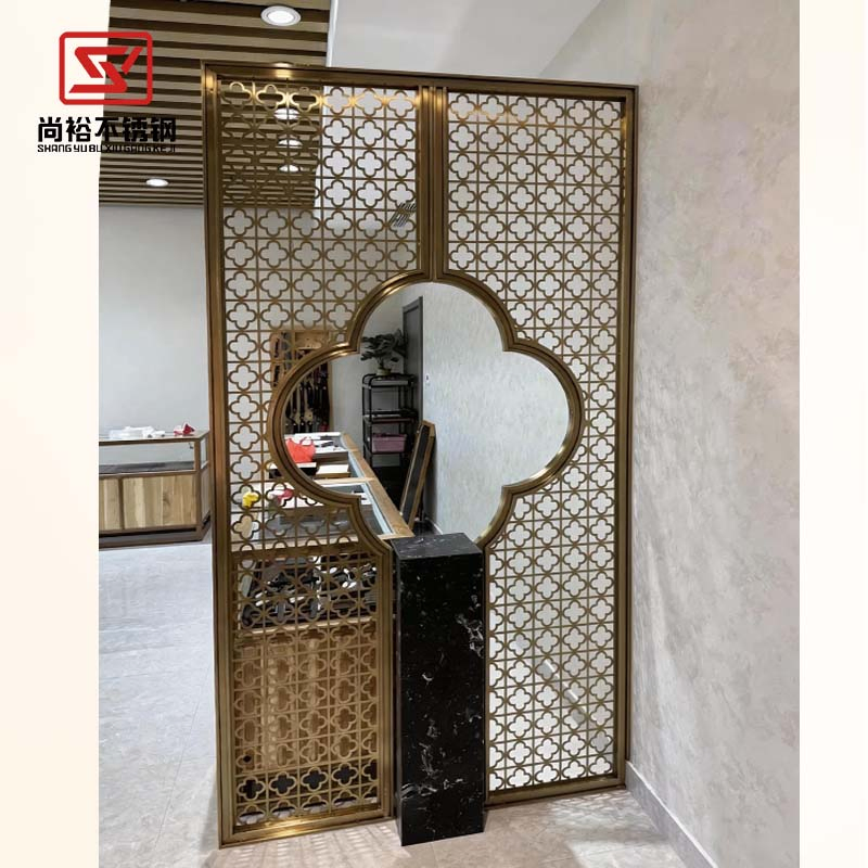 Elegant Chinese Style Modern Room Divider Stainless Steel Partition