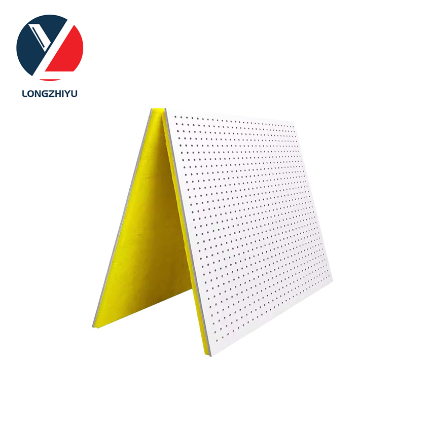 Perforated Acoustic Board Sound Absorbing Mineral Wool Ceiling Tiles