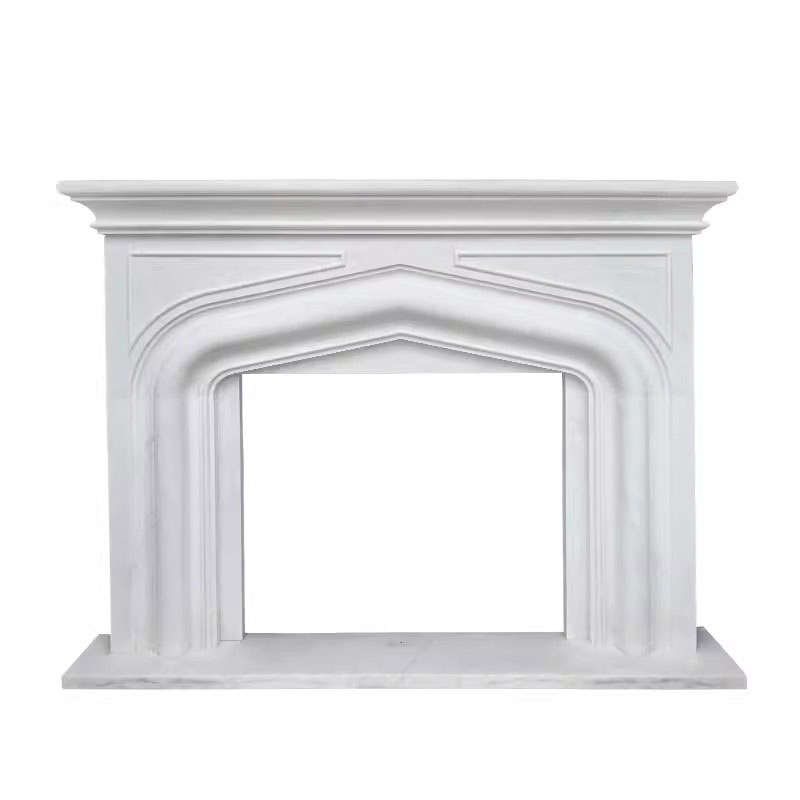 Chinese Fireplaces Surround Hand Carved White Marble Fireplace for Villa