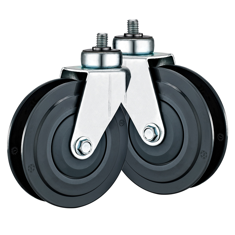 4'' 5'' Medium Duty Shopping Trolley Caster Wheels Market Trolley Two-Disks PU Elevator Castors Shopping Cart Wheels