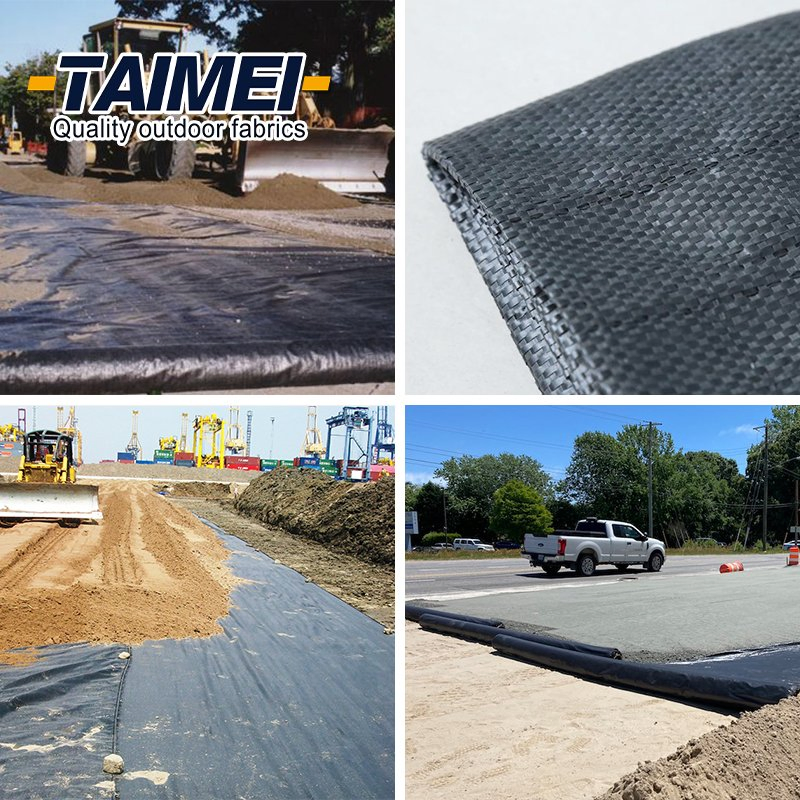 PP Woven Geosynthetics Fabric Pond Underlayment Ground Cover Geotextile for Road Construction