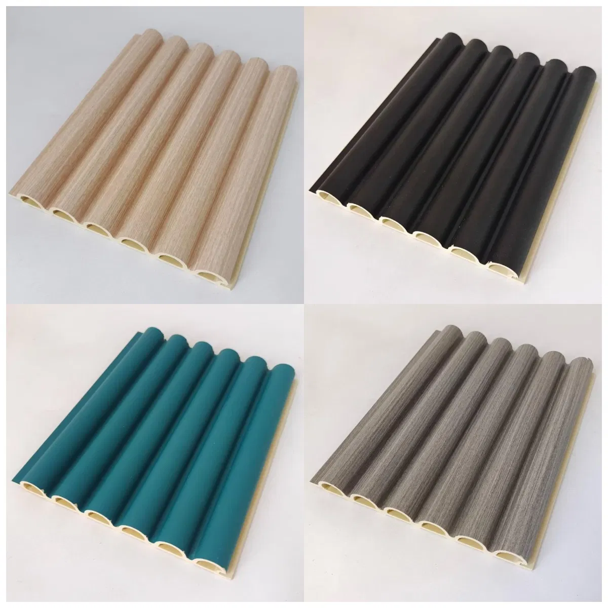 Semicircle Plate Waterproof Wood Plastic Composite WPC Wall Panel for Indoor Decorative