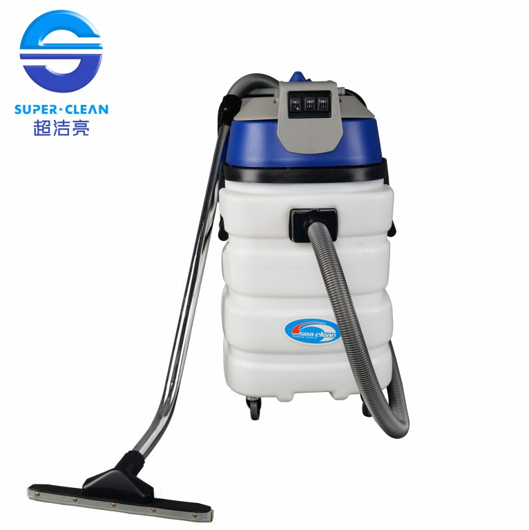 Industrial 90L Plastic Tank Wet and Dry Vacuum Cleaner with Two Motors