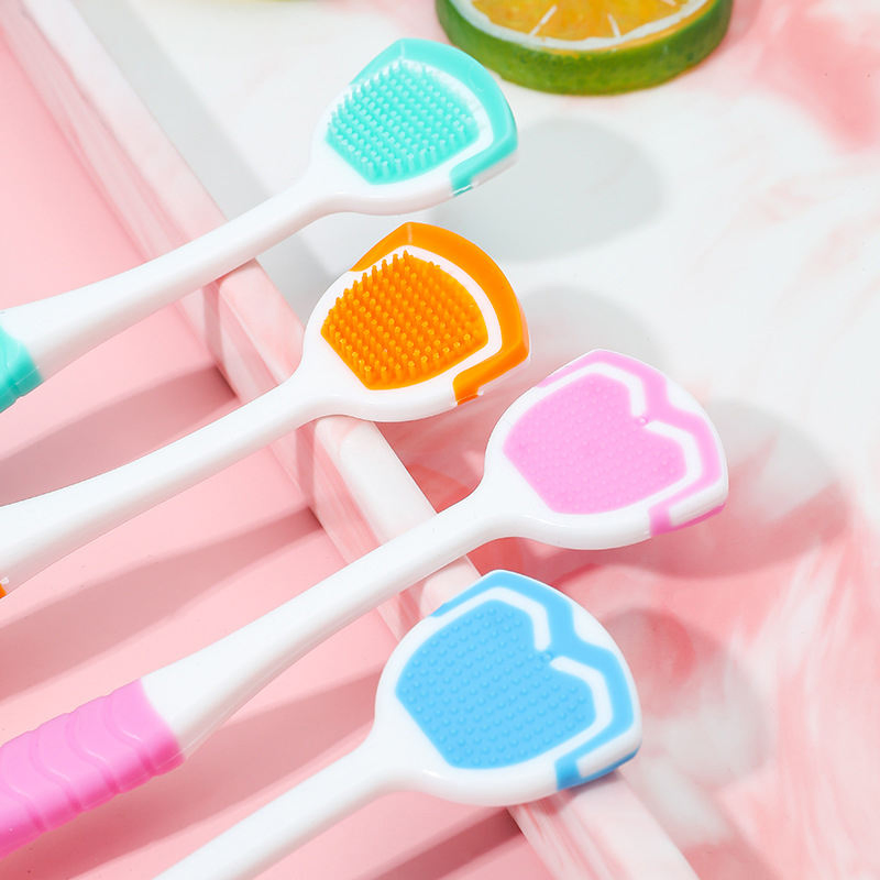 Soft Silicone Brush Oral Cleaner Tongue Scraper