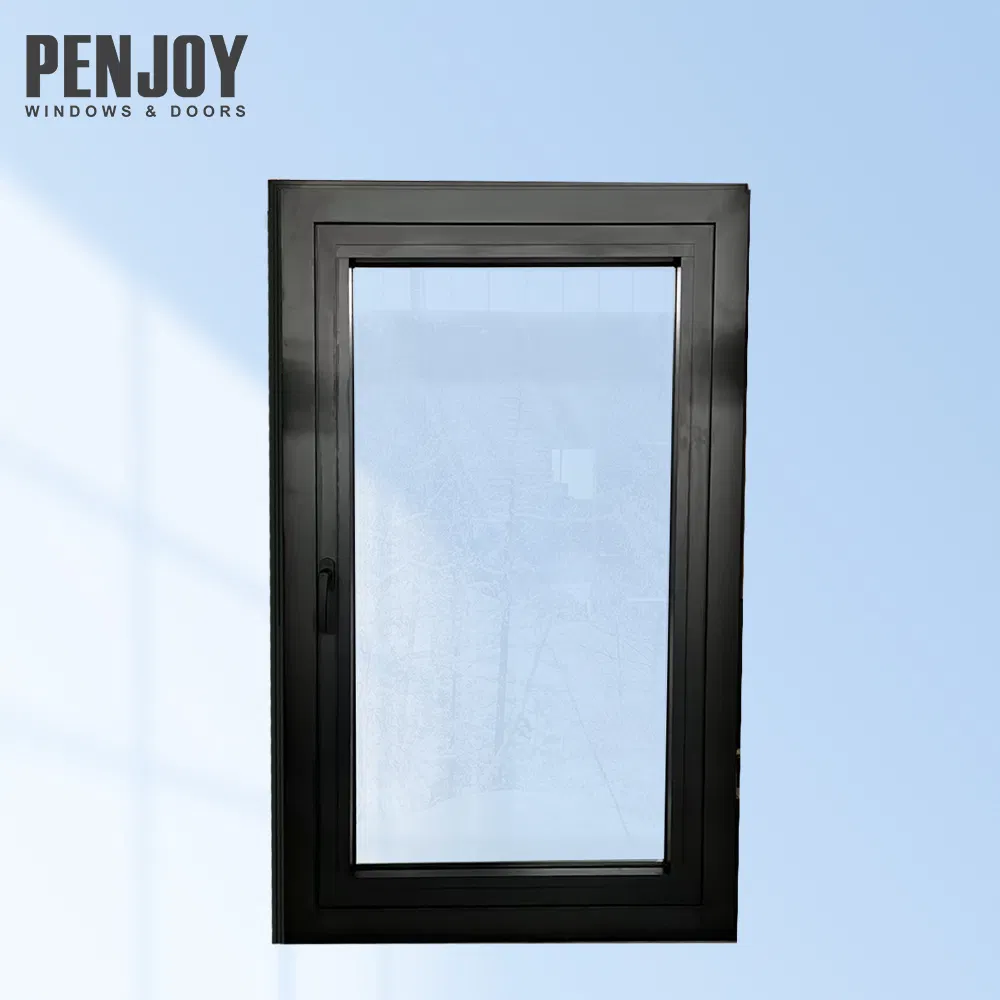 Penjoy Impact Black Color Aluminum Double Glazed Casement Window Factory Price