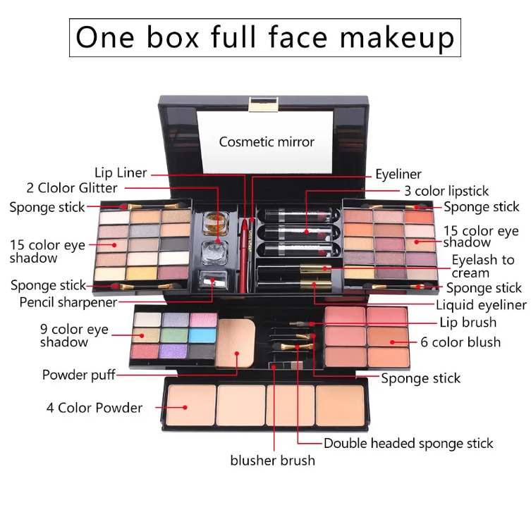 Online Wholesale and Retail 39 Colors Eyeshadow Make-up Artist Makeup Case Blush Powder Lipstick Mascara Full Face Makeup Set Multi-Function Cosmetics Palette