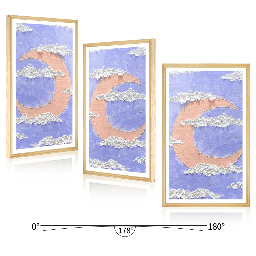 Allwin 32'' HD Display Gallery Wooden Frame Artistic Painting WiFi Smart Digital Photo Frame for Intelligent Art Museum