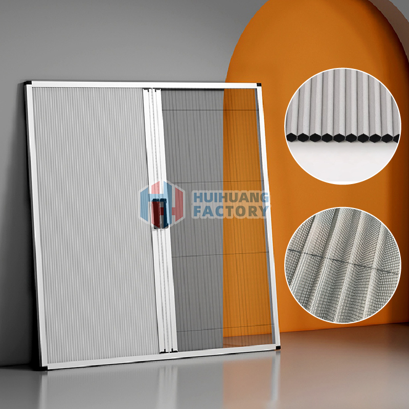 Sunshade and Mosquito Net Screen Window/Door with Pleated Insect Screen Blackout Cellular Honeycomb