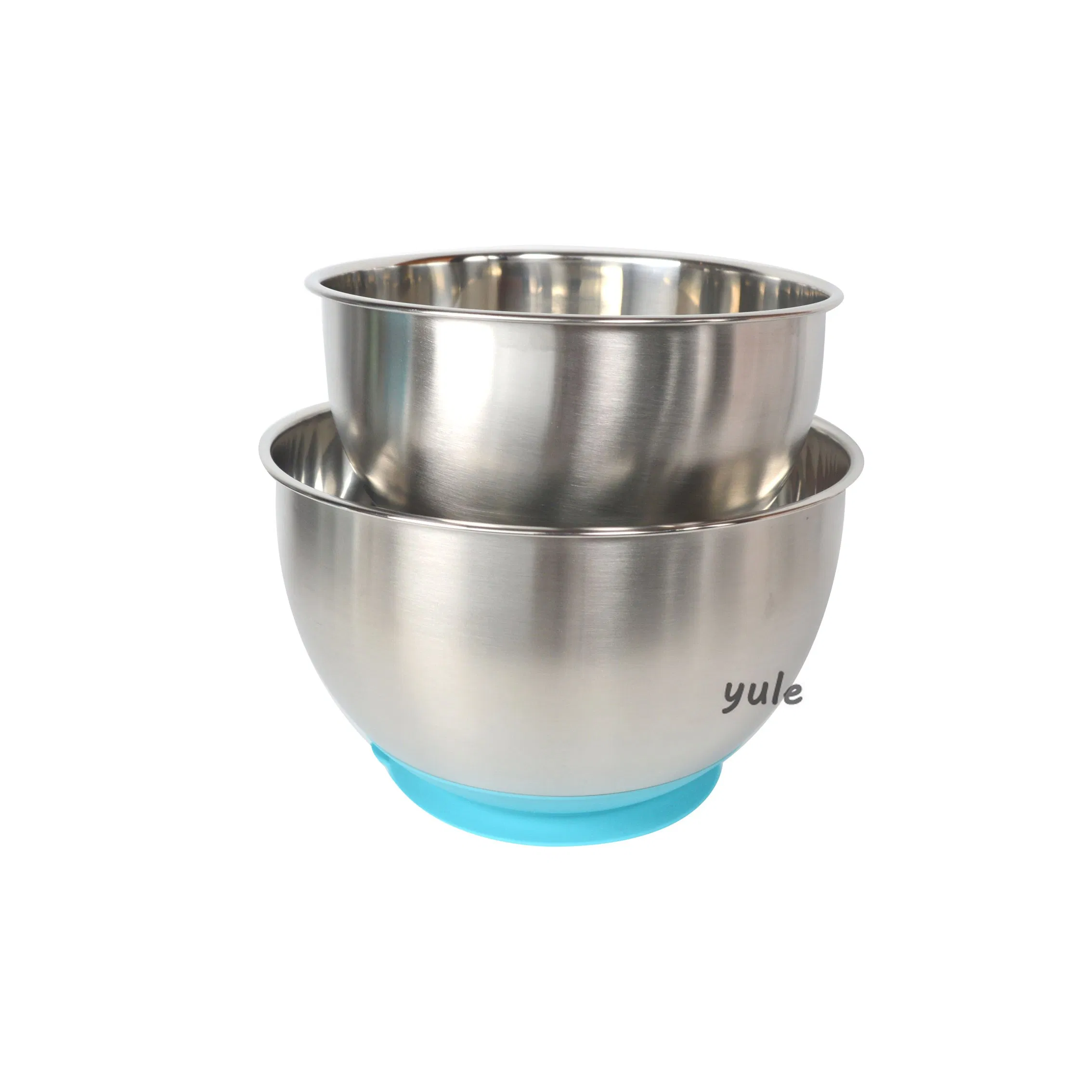 Stainless Steel Non Slip Bottom Salad Vegetable Food Mixing 3 Piece 1.5/3/5qt Stainless Steel Mixing Bowl with Suction Cup