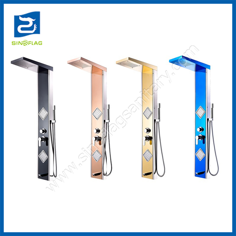 Stainless Steel 304 Shower Panel with 6PCS Back Shower