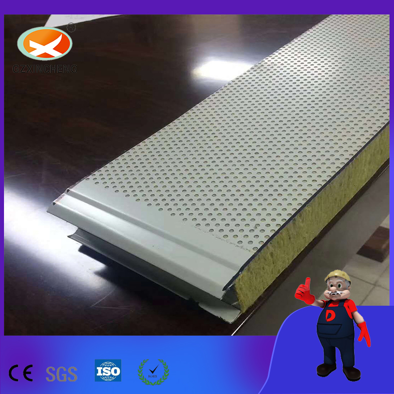 150mm Thick Acoustic Fireproof Rock Wool Sandwich Panel