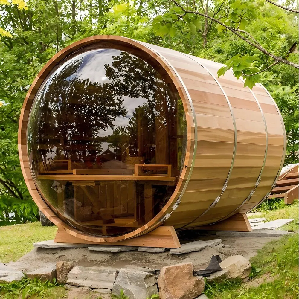 Multi Person 1800 1800 2400 mm Barrel Outdoor Sauna Room