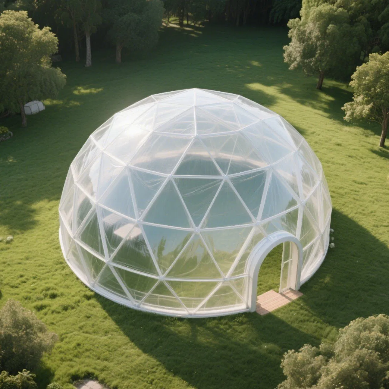 Landscape Tensile Membrane Structures Fabric Structure with Excellent Light Transmittance