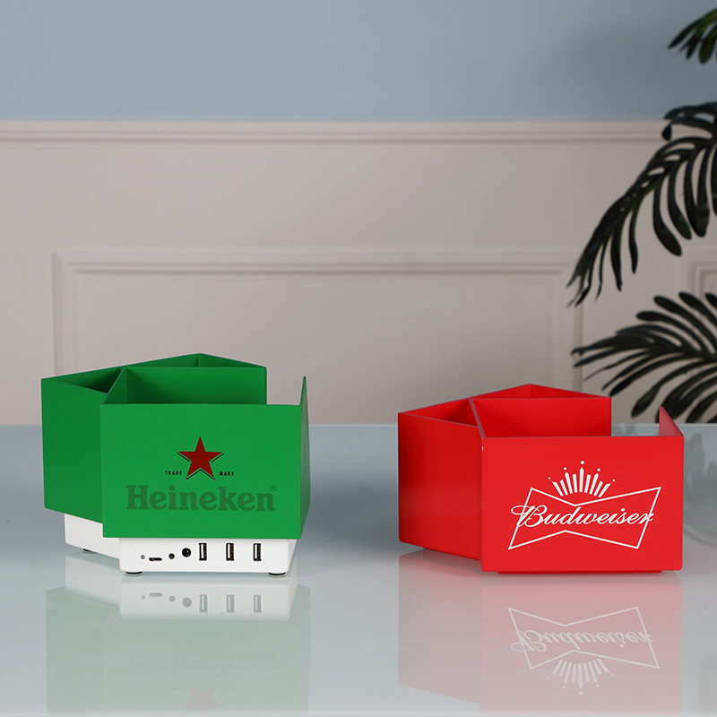 Good Quality USB Charging Rechargeable Plastic Napkin Straw Stirrer Holder Bar Caddy for Caperdonich Arman Maxime Trijol