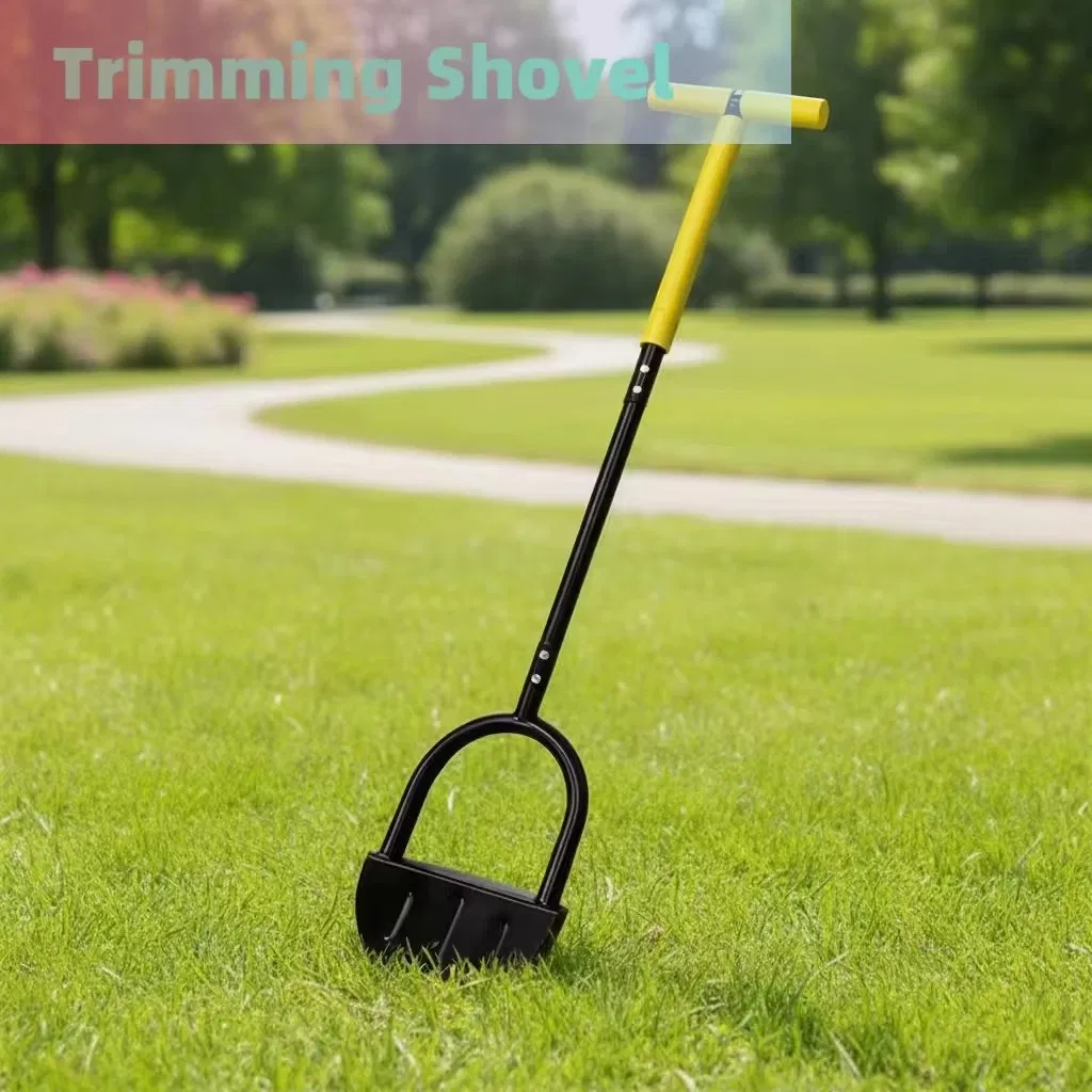 Outdoor Lawn Trimming Shovel with Long Metal Handle Ergonomic Design