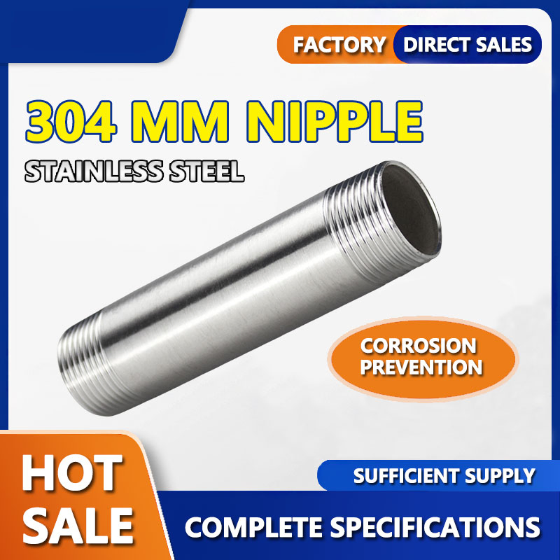 Factory Direct Stainless Steel Pipe Fittings Ss 304 Thread Double Nipple