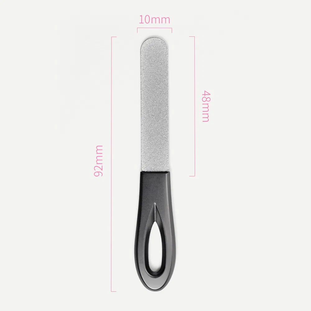 Double Side Nails Buffer Mini Metal Manicure Pedicure Supplies Tools Nail Art File with Leather Case