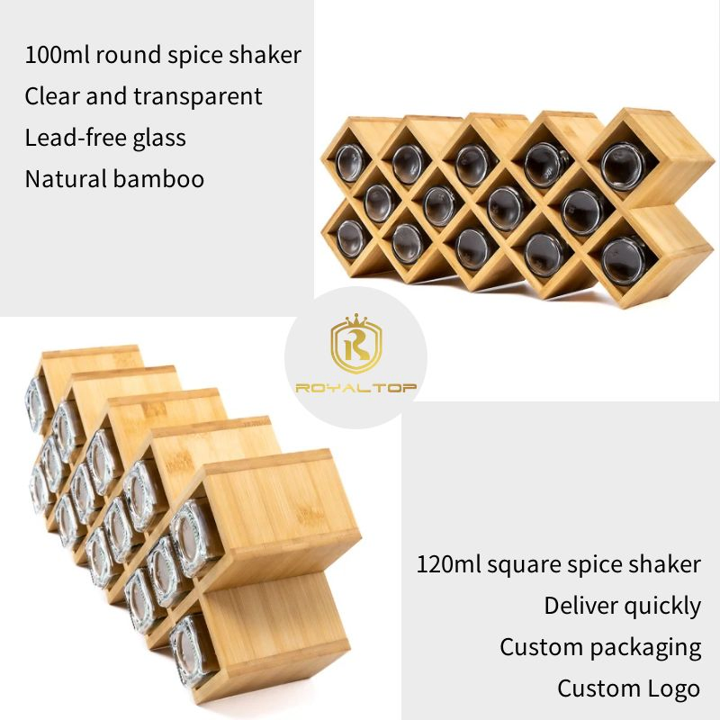 Бамбуковая полка для специй с банками