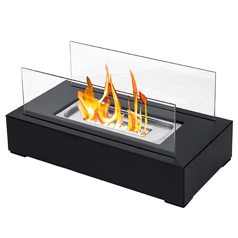 Big Freestanding Retangular Bioethanol Fireplace Large Burner Patio Heater Indoor Outdoor Metal Ethanol Fire Pit