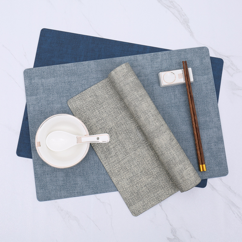 Customized Leather Felt Mats Square Thermal Insulation Placemats Coasters for Kitchen Bar Environmental Protection Wedding Table