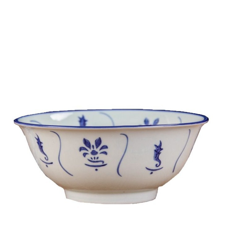 Baofeng Ceramic Noodle Bowls, Sunflower-Shaped Bowls, Kexian Bowls, Restaurant and Hotel Rimmed Congee and Soup Bowls, Household Tableware for Eating