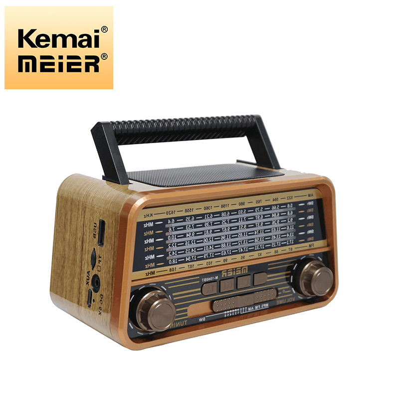 DC Rechargeable Am FM Retro Sw Radio Large Size Wooden External Am FM Radio