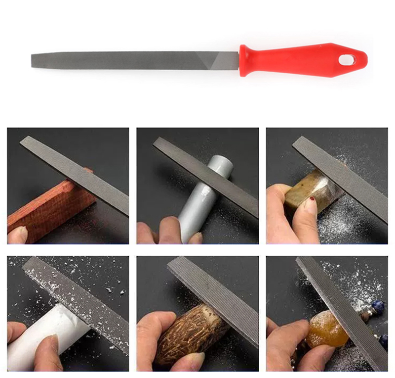 Steel Metal Knife Hand Flat Bastard Tool Files Rasps with Plastic Handle