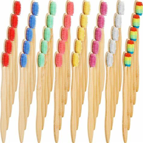 Biodegradable Bamboo Toothbrush, Reusable Eco Friendly Toothbrushes, Compostable Natural Wooden Toothbrush