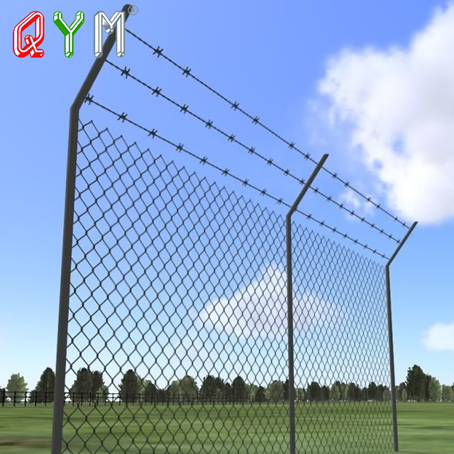 Anping Iron Wire Mesh Airport Fence Barbed Wire V Top