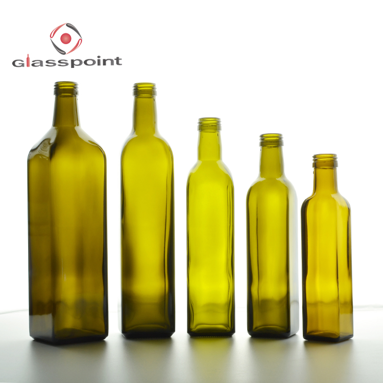 500ml Antique Green Round Marasca Olive Oil Bottle Vinegar Bottle