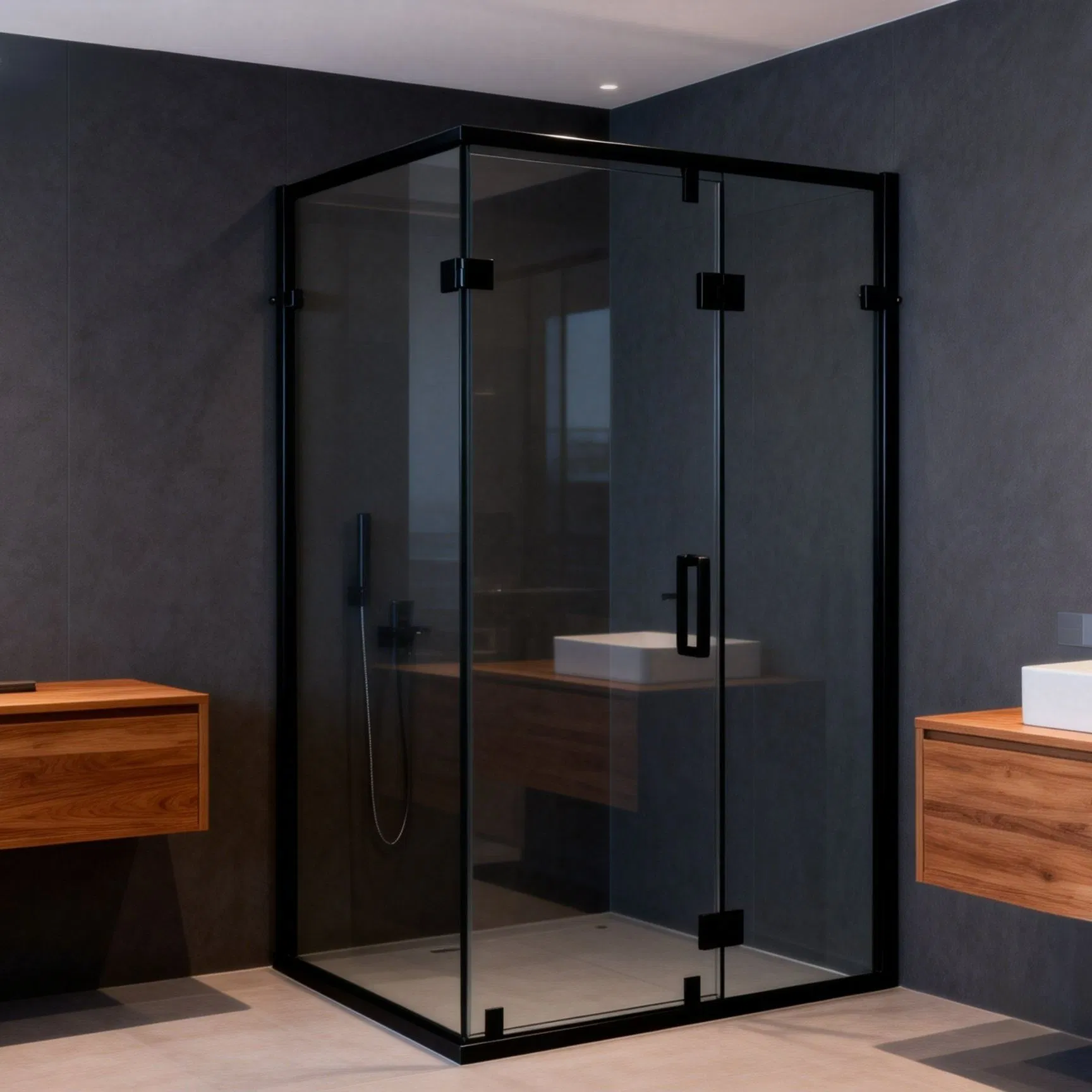 Explosion-Proof Tempered Glass Shower Enclosure Partitions Can Be Customized in Size.