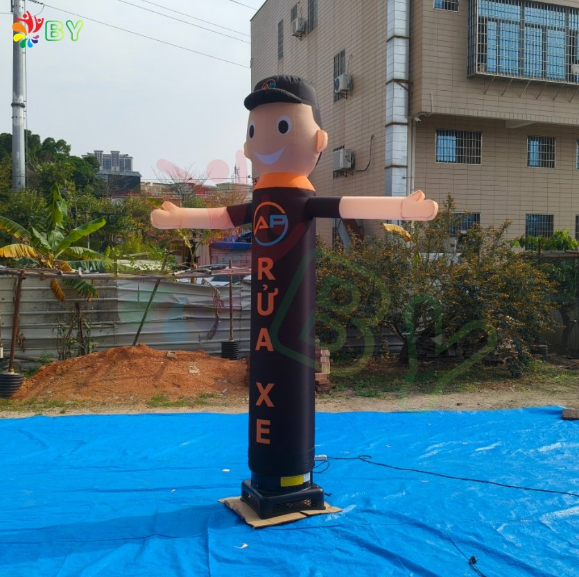 3m Wacky Inflatable Tube Man Air Dancers Outdoor Advertising Waving Hands Kung Fu Boy Sky Dancer Without Blower