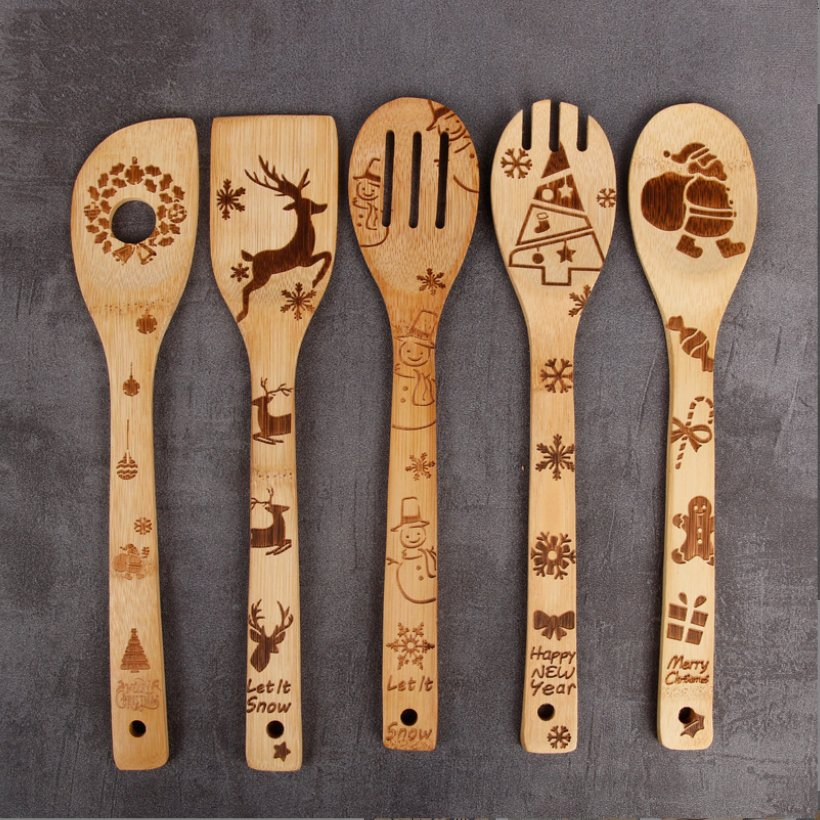 Bamboo Halloween Kitchen Utensils Set