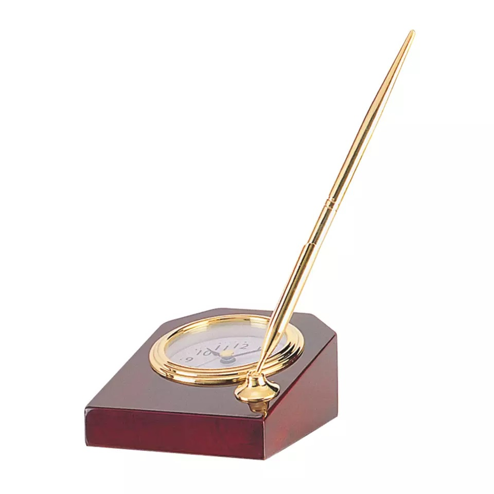 Rosewood Piano Finish Wood Desk Alarm Clock