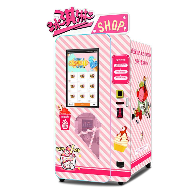 Haloo Custom Design 32 Inch Touch Screen Soft Serve Ice Cream Vending Machine