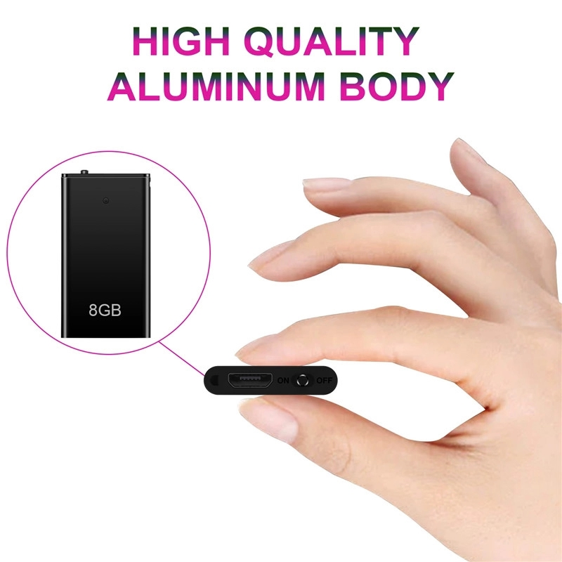Mini Audio Voice Recorder USB Flash Professional Digital HD Dictaphone Recording Pen Denoise Long-Distance MP3 Music Player (q1)
