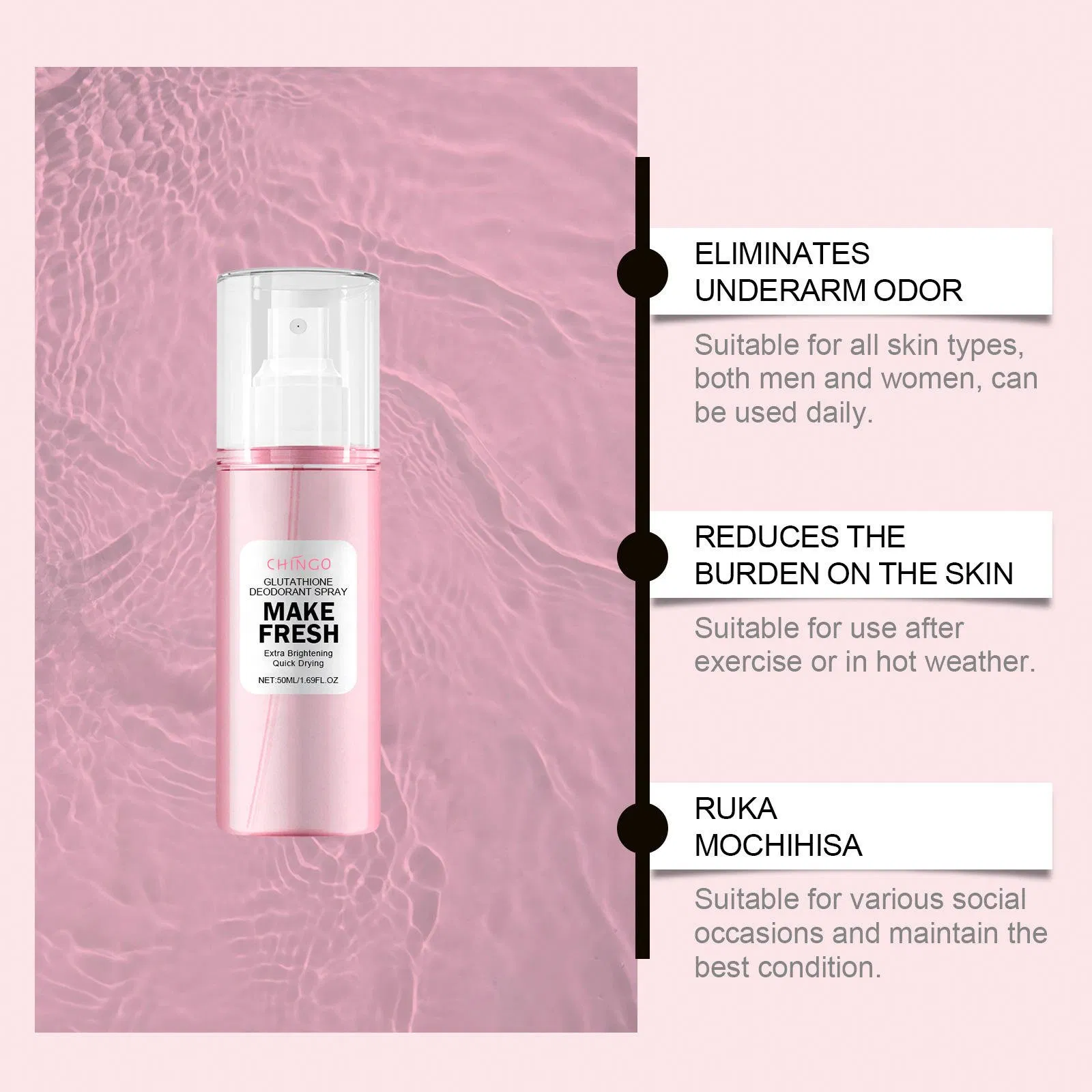Underarm Deodorant Spray Refreshing Removal Odor Body Care Long Lasting