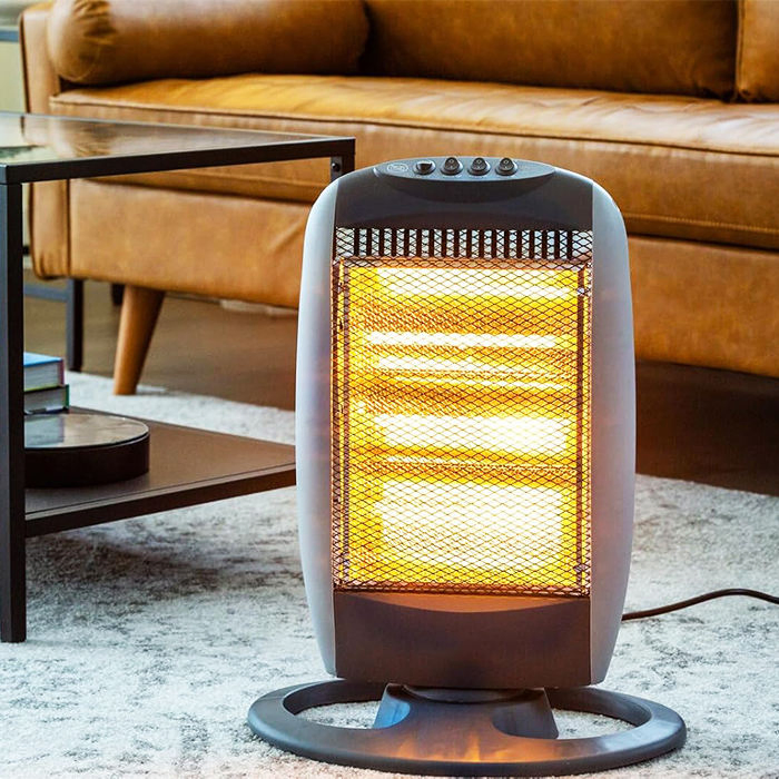 Electric Portable Oscillating Halogen Heater with Power Indicator Lights Quartz (NSB-C22S)