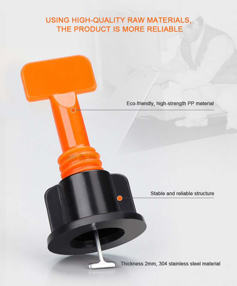 Reusable Tiles Leveler Spacers Tile Leveling System with Special Wrench for Building Walls Floors Tiles