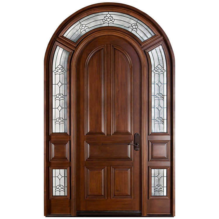 Cbmmart Cheap Price Entrance Teak Solid Wood Room Tempered Glass Door Panel Malaysia Oak Design with Hinge Handle Lock