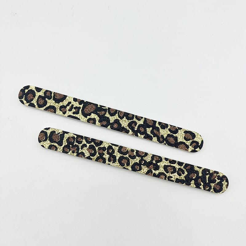 Custom Leopard Print Nail File Kit for Women Nail Clipper Set with Nail Buffe Files